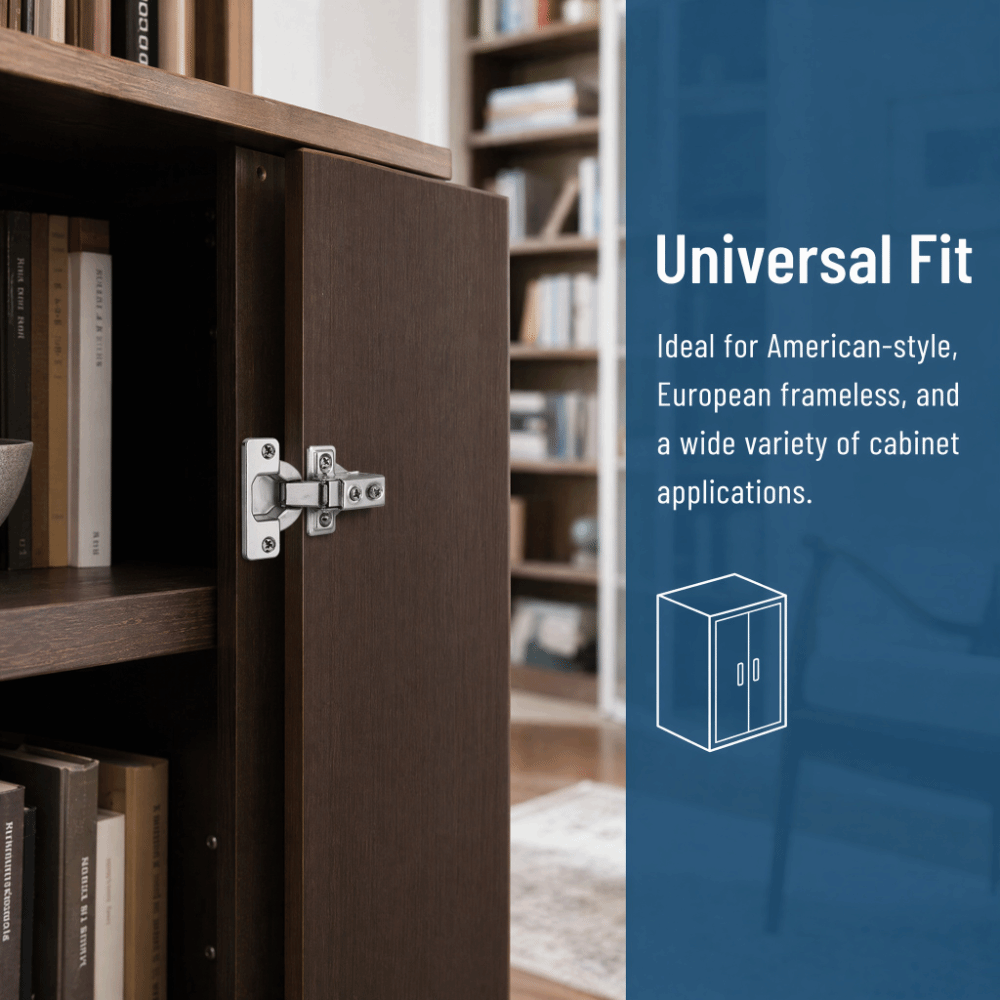 Cabinet Hinge Overlay - 2 adet Yumuşak Kapanışlı 1/2 İnç